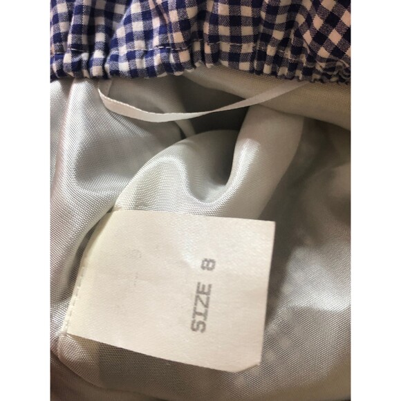 Y2K ALLEN B SCHWARTZ GINGHAM Off Shoulder Puff Sleeve Dress W/Adjustable Tie S-M - Picture 9 of 10